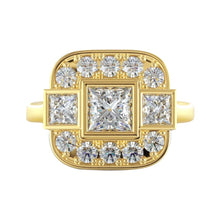 Afbeelding in Gallery-weergave laden, Prinses En Ronde Echt Diamanten Bruiloft 2,15 Karaats Ring Geel Goud 14K
