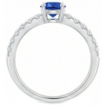 Afbeelding in Gallery-weergave laden, Prong Set 3.10 Ct Ceylon Sapphire Diamonds Trouwring Wit Goud 14K
