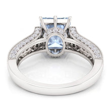 Afbeelding in Gallery-weergave laden, Prong Set 8,50 Karaat Aquamarijn Met Diamanten Ring Wit Goud 14K
