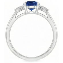 Afbeelding in Gallery-weergave laden, echte round saffier 3.20karaat ring op wit
