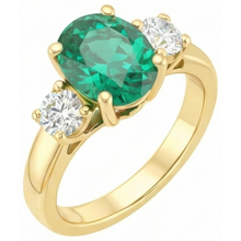 Afbeelding in Gallery-weergave laden, Prong Set groene smaragd en Natuurlijke echte diamant ( niet in het laboratorium gekweekt ) 5,25 karaat verlovingsring
