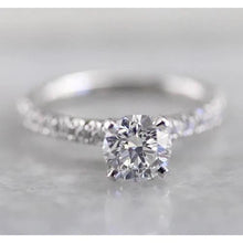 Afbeelding in Gallery-weergave laden, Prong Set Echt Diamanten Verlovingsring Wit Goud 2 Karaat Wit Goud 14K
