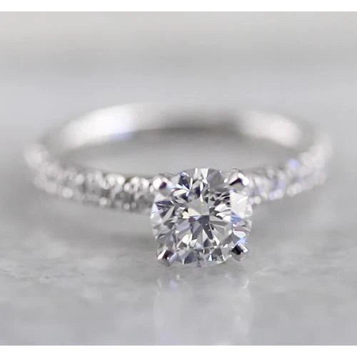 Prong Set Echt Diamanten Verlovingsring Wit Goud 2 Karaat Wit Goud 14K