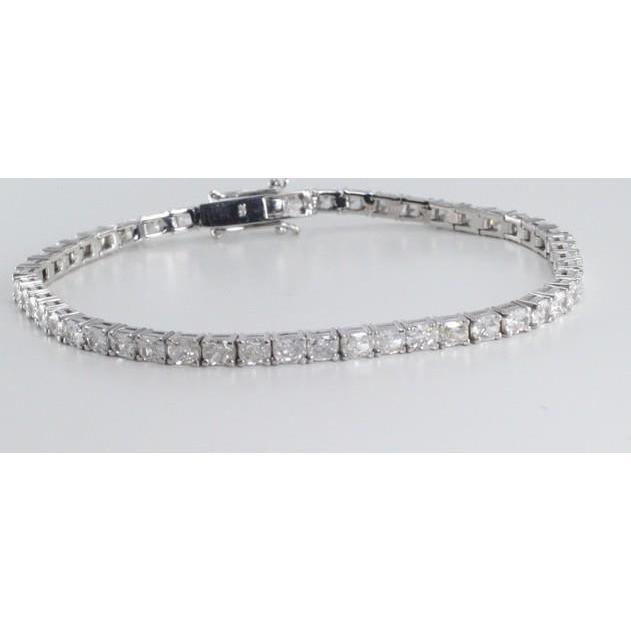 Prong Set Radiant Cut 7,50 Karaat Echt Diamanten Tennisarmband WG 14K