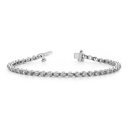 Prong Setting 4,20 Ct Ronde Geslepen Echt Diamanten Tennisarmband Wit Goud