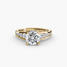Afbeelding in Gallery-weergave laden, Rond Briljant Sieraadsteen ring in Gold – hoofdaanzicht
