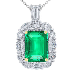 GIA-Gecertificeerd Edelsteen Hanger – Smaragd 6 karaat 14 Karaat
