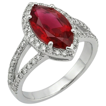 Afbeelding in Gallery-weergave laden, Red Marquise Cut Halo Ruby Diamond Ring Witgoud 5,55 Ct
