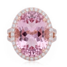Afbeelding in Gallery-weergave laden, Ring met 29,75 Karaat Roze Kunziet en Natuurlijke uit de aarde gewonnen Diamanten Roségoud 14K
