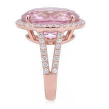 Afbeelding in Gallery-weergave laden, Ring met 29,75 Karaat Roze Kunziet en Natuurlijke uit de aarde gewonnen Diamanten Roségoud 14K
