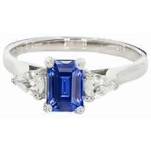 Afbeelding in Gallery-weergave laden, echte pear saffier 2karaat ring profielweergave

