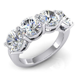 Ring met 4 ronde uit de aarde gewonnen natuurlijke echte diamanten (niet labgekweekt)