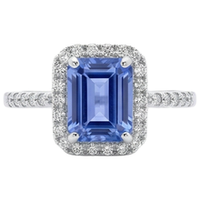 Afbeelding in Gallery-weergave laden, Ring met 5,80 ct. Tandenset met tanzaniet en Natuurlijke echte diamanten ( niet in een laboratorium gekweekt ) 14K witgoud
