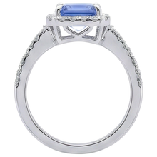 Afbeelding in Gallery-weergave laden, Ring met 5,80 ct. Tandenset met tanzaniet en Natuurlijke echte diamanten ( niet in een laboratorium gekweekt ) 14K witgoud
