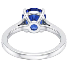 Afbeelding in Gallery-weergave laden, Ring met Natuurlijke echte diamant ( niet in het laboratorium gekweekt )en voor dames, blauwe saffier, witgoud 14K 4,50 karaat
