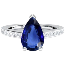 Afbeelding in Gallery-weergave laden, Ring met Natuurlijke echte diamant ( niet in het laboratorium gekweekt )en voor dames, blauwe saffier, witgoud 14K 4,50 karaat
