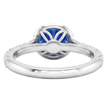 Afbeelding in Gallery-weergave laden, Ring met saffier en Natuurlijke echte diamanten ( niet in een laboratorium gekweekt ) van 4.25 karaat witgoud 14k
