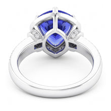 Afbeelding in Gallery-weergave laden, Ring met saffier en ronde Natuurlijke echte diamanten ( niet in een laboratorium gekweekt ) van 1.51 ct biljoen witgoud

