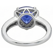 Afbeelding in Gallery-weergave laden, Ring met saffier en ronde Natuurlijke echte diamanten ( niet in een laboratorium gekweekt ) van 1.51 ct biljoen witgoud

