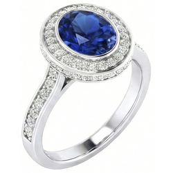 Echte Saffier Ring 3.40 Karaat
