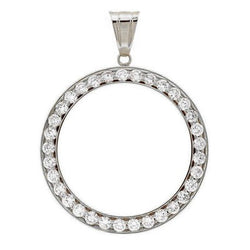 Ring Halve Dollar Echt Diamanten Hanger Goud 2 Karaat (Munt niet inbegrepen)