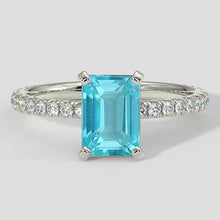 Afbeelding in Gallery-weergave laden, Ring Paraiba Toermalijn 1.50ct Smaragd Stijl
