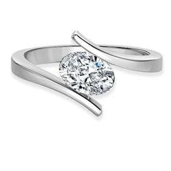 Ring Set Ovaal Geslepen 2,25 Ct Solitaire Echt Diamanten Trouwring