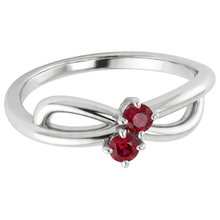 Afbeelding in Gallery-weergave laden, Robijn Steen Belofte Ring Lint Schacht Stijl Wit Goud 14K 0,50 Karaat
