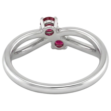 Afbeelding in Gallery-weergave laden, Robijn Steen Belofte Ring Lint Schacht Stijl Wit Goud 14K 0,50 Karaat
