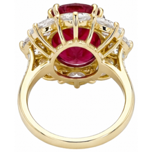 Afbeelding in Gallery-weergave laden, echte round robijn 6.50karaat ring op wit
