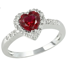 Afbeelding in Gallery-weergave laden, Rode Robijn Edelsteen Met Diamanten Ring Witgouden Sieraden 3,20 Karaat
