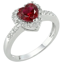 Afbeelding in Gallery-weergave laden, Rode Robijn Edelsteen Met Diamanten Ring Witgouden Sieraden 3,20 Karaat
