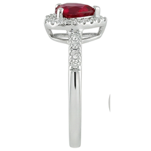 Afbeelding in Gallery-weergave laden, Rode Robijn Edelsteen Met Diamanten Ring Witgouden Sieraden 3,20 Karaat
