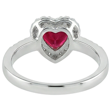 Afbeelding in Gallery-weergave laden, Rode Robijn Edelsteen Met Diamanten Ring Witgouden Sieraden 3,20 Karaat
