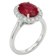 Afbeelding in Gallery-weergave laden, echte round saffier 3.75karaat ring bovenaanzicht
