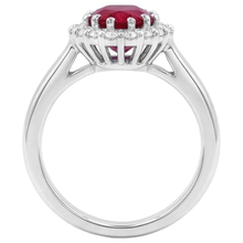 Afbeelding in Gallery-weergave laden, Rode Robijn Met Diamanten 5,75 Karaats Ring Wit Goud 14K
