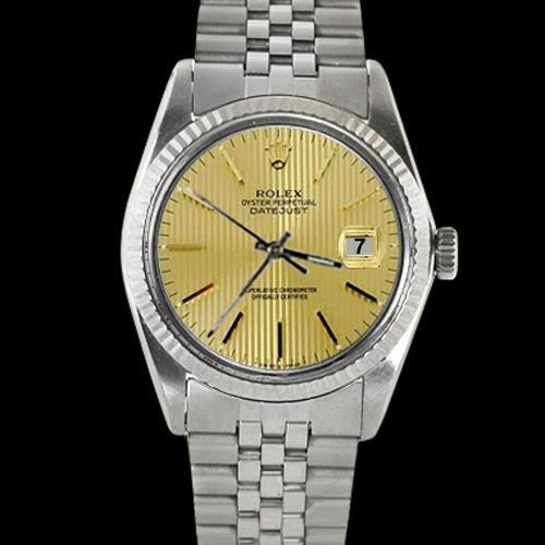 Roestvrij staal Champagne stok wijzerplaat Gecanneleerde rand Datumjust Rolex herenhorloge SNELLE INSTELLING
