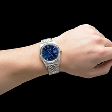 Afbeelding in Gallery-weergave laden, Roestvrij staal Jubileum Armband Blauwe Stok Rolex Herenhorloge Gecanneleerde Lunette SNELLE INSTELLING
