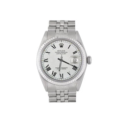 Roestvrij staal Jubileum Rolex Datumjust herenhorloge Witte Romeinse wijzerplaat Gecanneleerde rand snel ingesteld