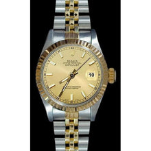 Afbeelding in Gallery-weergave laden, Roestvrij staal en geelgoud Datumjust dameshorloge Rolex met wijzerplaat met champagnekleurige wijzerplaat

