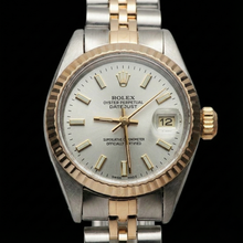 Afbeelding in Gallery-weergave laden, Roestvrij staal en geelgouden jubileum Rolex Datumjust wit Datumjust dameshorloge
