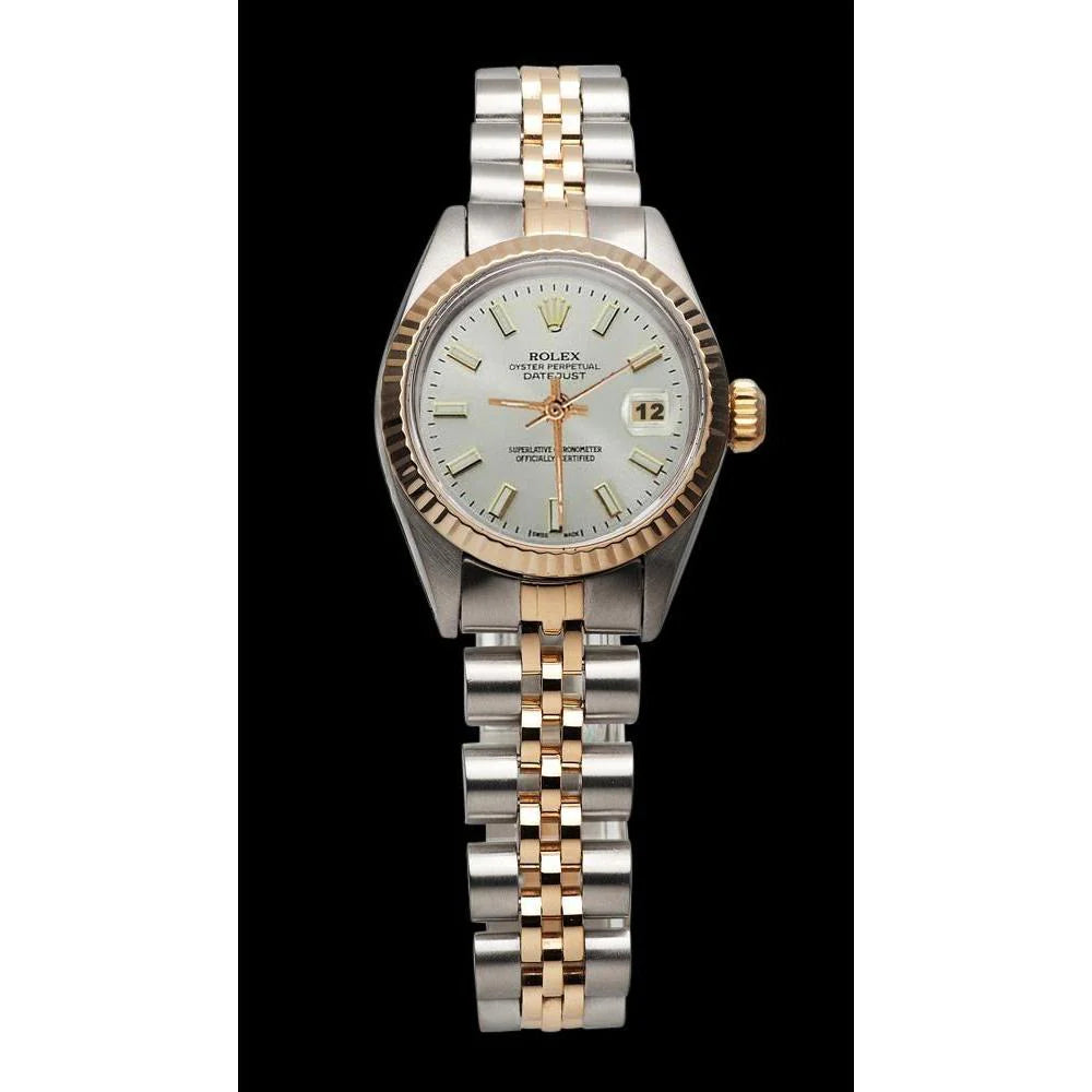 Roestvrij staal en geelgouden jubileum Rolex Datumjust wit Datumjust dameshorloge
