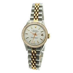 Roestvrij staal en goud Rolex dames Datumjust horloge witte Stok wijzerplaat diamant