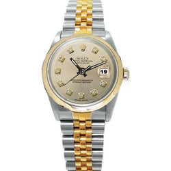 Roestvrij staal en goud Rolex herenhorloge Datumjust zilveren diamanten wijzerplaat