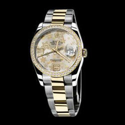 Roestvrij staal en goud dames heren Rolex Datumjust horloge tweekleurige bloemwijzer SNELLE INSTELLING