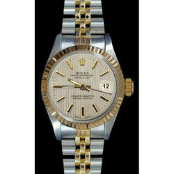 Roestvrij staal en goud jubileum witte Stok-wijzerplaat Datumjust dameshorloge Rolex