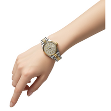 Afbeelding in Gallery-weergave laden, Roestvrij staal en goud jubileum witte Stok-wijzerplaat Datumjust dameshorloge Rolex

