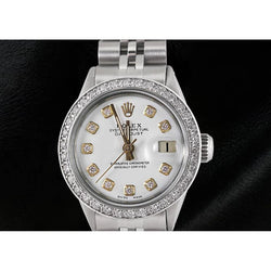 Roestvrij staal witte diamanten wijzerplaat Rand Jubileum Rolex Datumjust dameshorloge