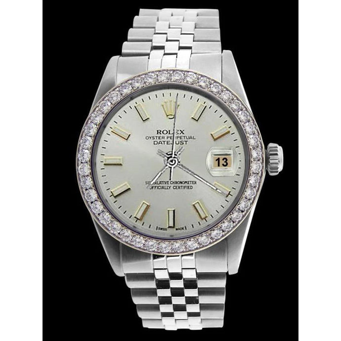 Roestvrij stalen Rolex jubileumarmband Witte Stok-wijzerplaat Datumjust Herenhorloge SNELLE INSTELLING
