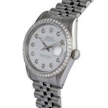 Afbeelding in Gallery-weergave laden, Roestvrij stalen armband Rolex Datumjust herenhorloge met diamanten rand
